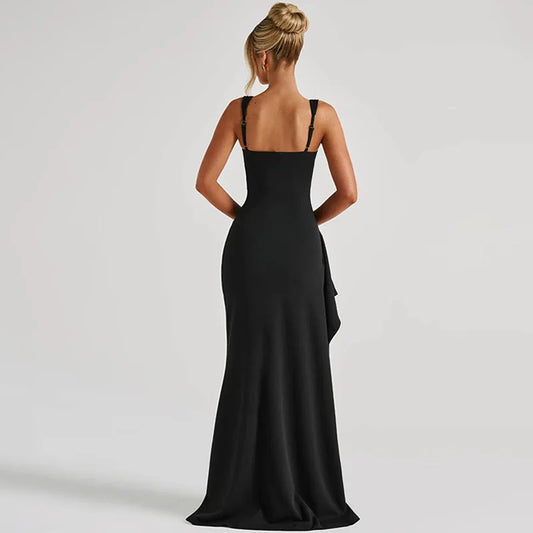 Robe d'été moulante – Robe de soirée fendue dos nu pour femme